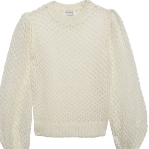 ZIMMERMANN Unbridled Mohair-blend Crop Sweater. - Picture 2 of 9